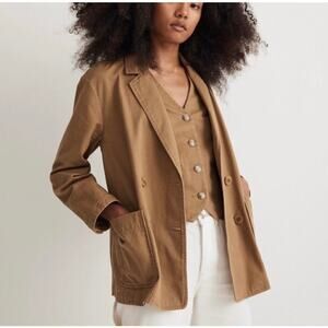 Madewell Crossover Blazer in Regenerative Chino Dark Khaki